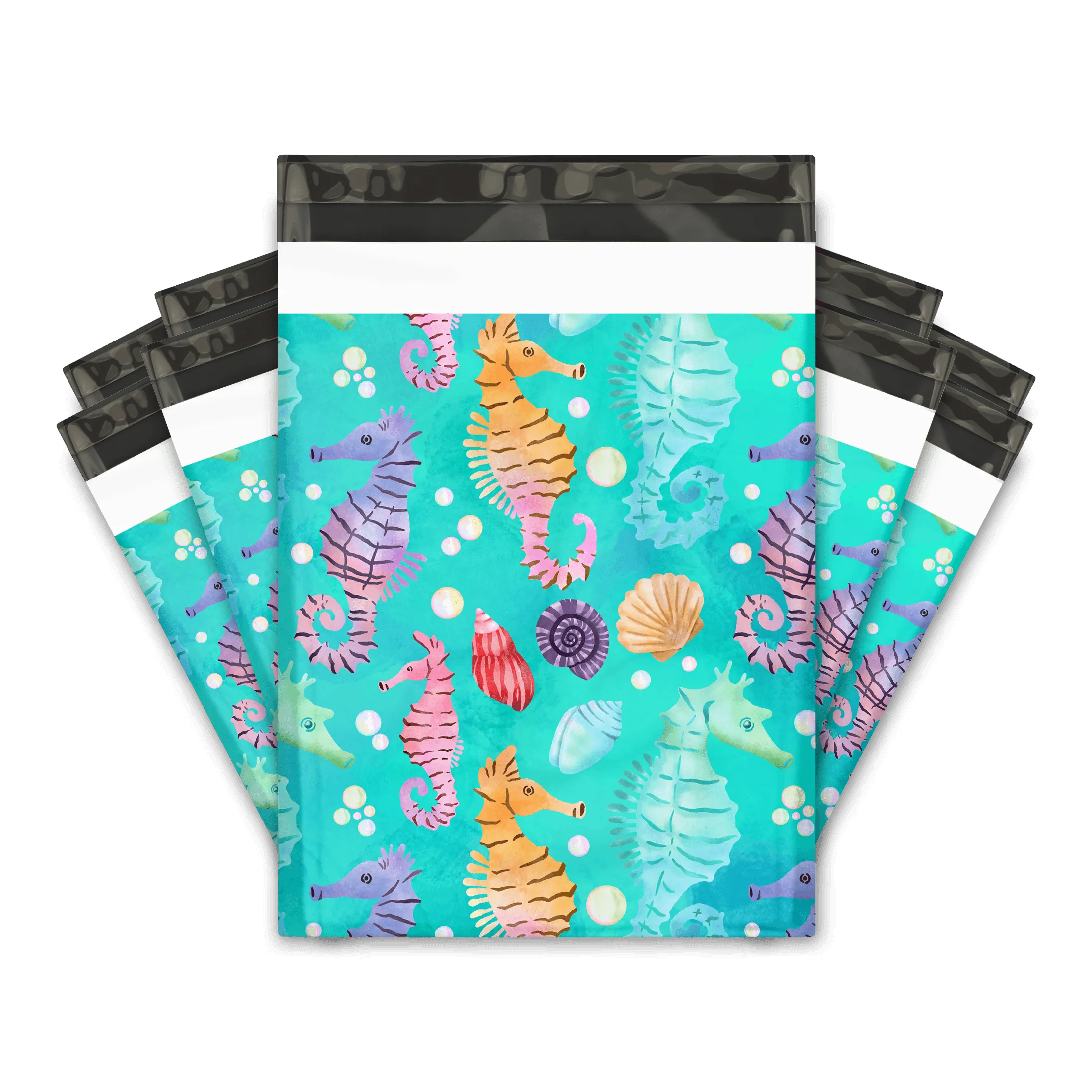 10x13 Seahorses Poly Mailers Shipping Envelopes Premium Printed Bags