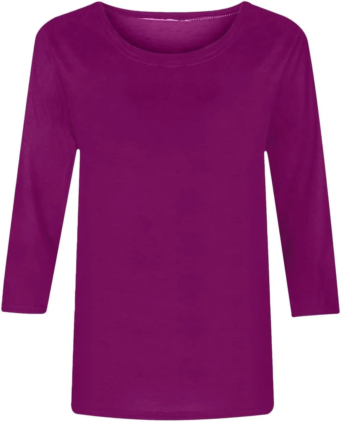 3/4 Length Sleeve Womens Tops 2025 Spring Casual Loose Fit Crew Neck T Shirts Soft Three Quarter Length Tunic Tops