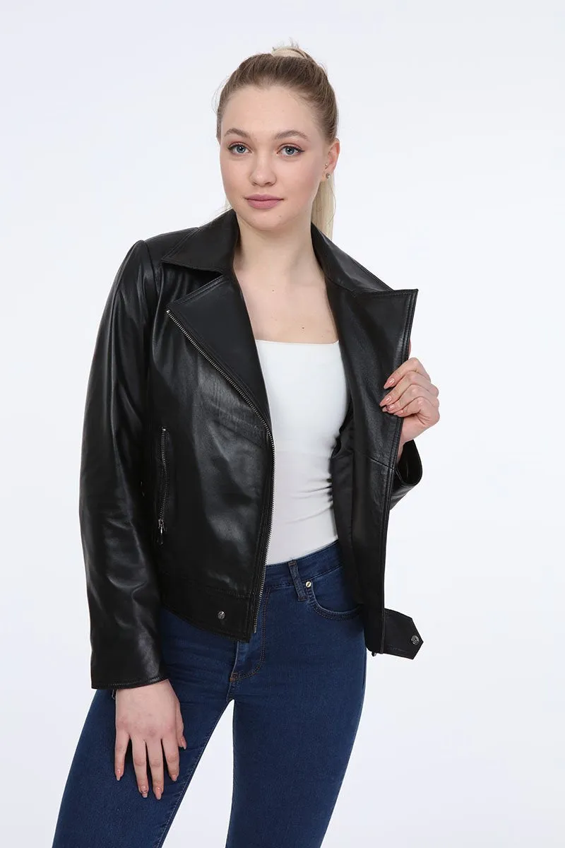 AILE Millie Leather Biker Jacket