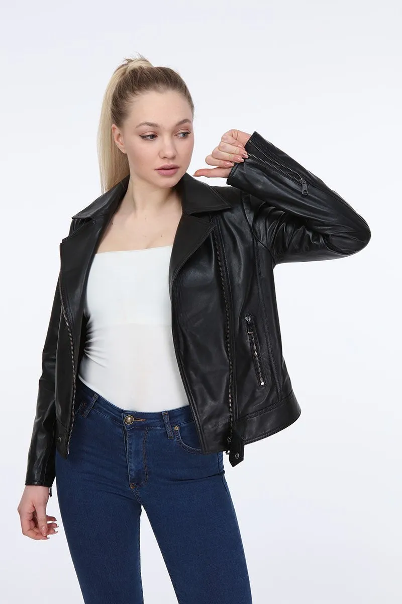 AILE Millie Leather Biker Jacket
