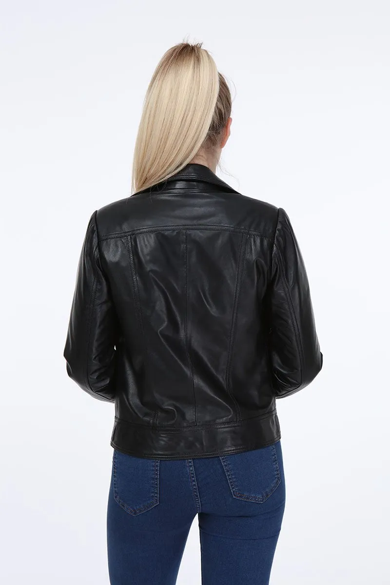 AILE Millie Leather Biker Jacket