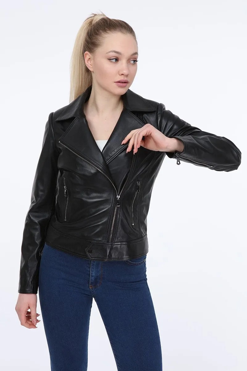 AILE Millie Leather Biker Jacket