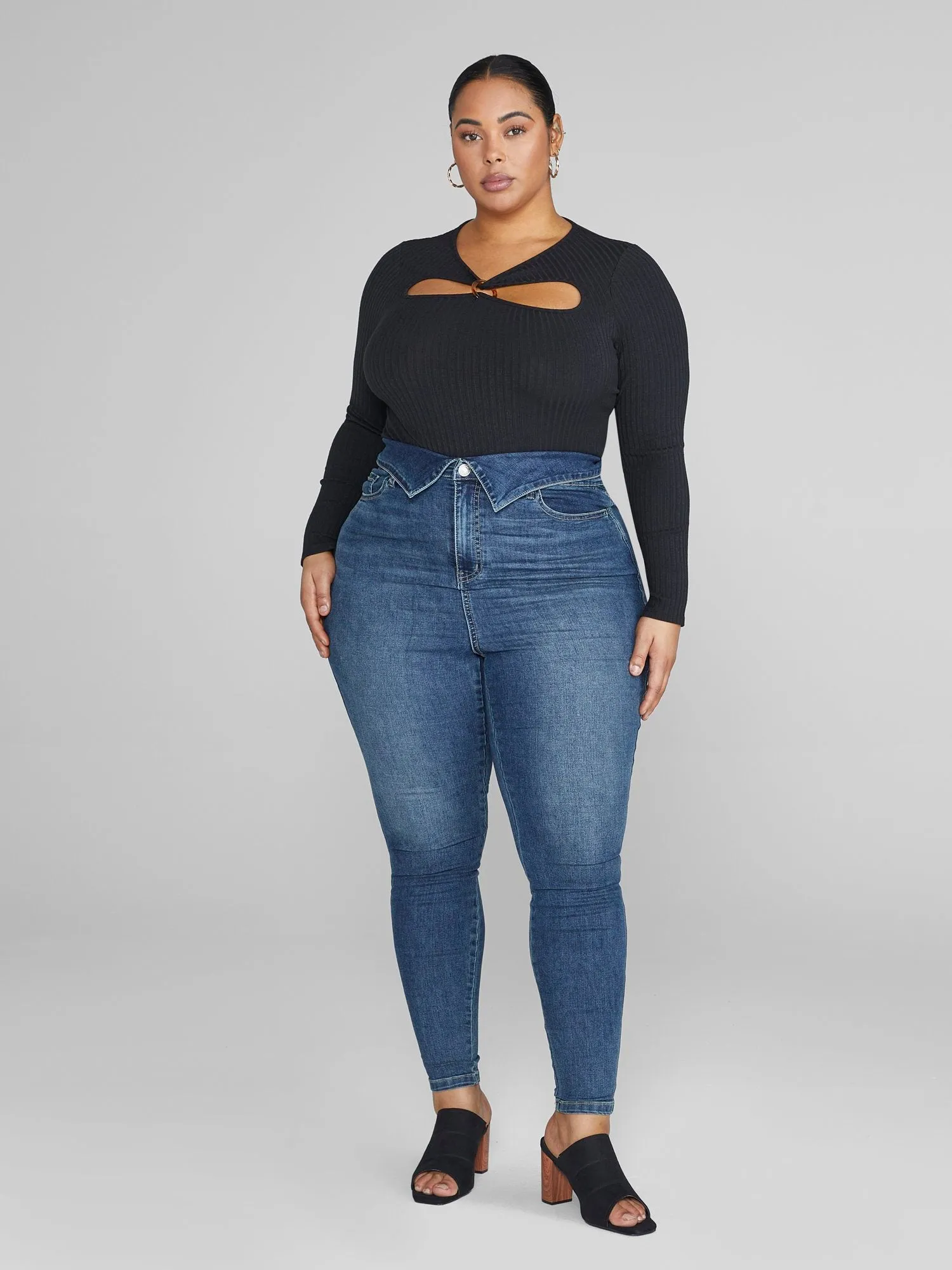 Angie Ribbed Knit Cutout Top