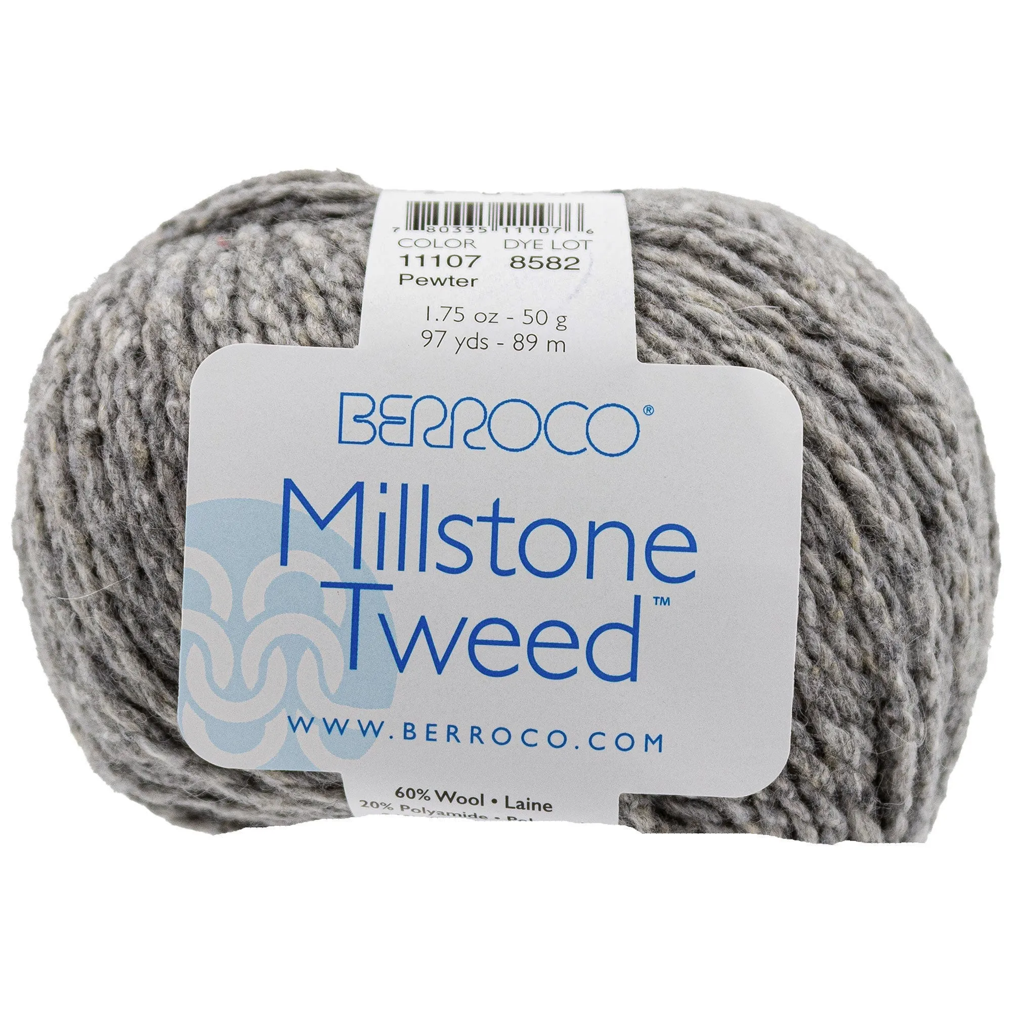 Berroco Millstone Tweed Yarn - 11107 Pewter
