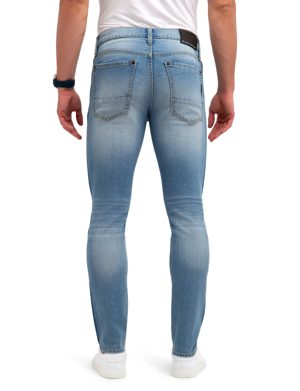 BLACK MALLET SKINNY FIT TUXEDO STRIPE JEANS