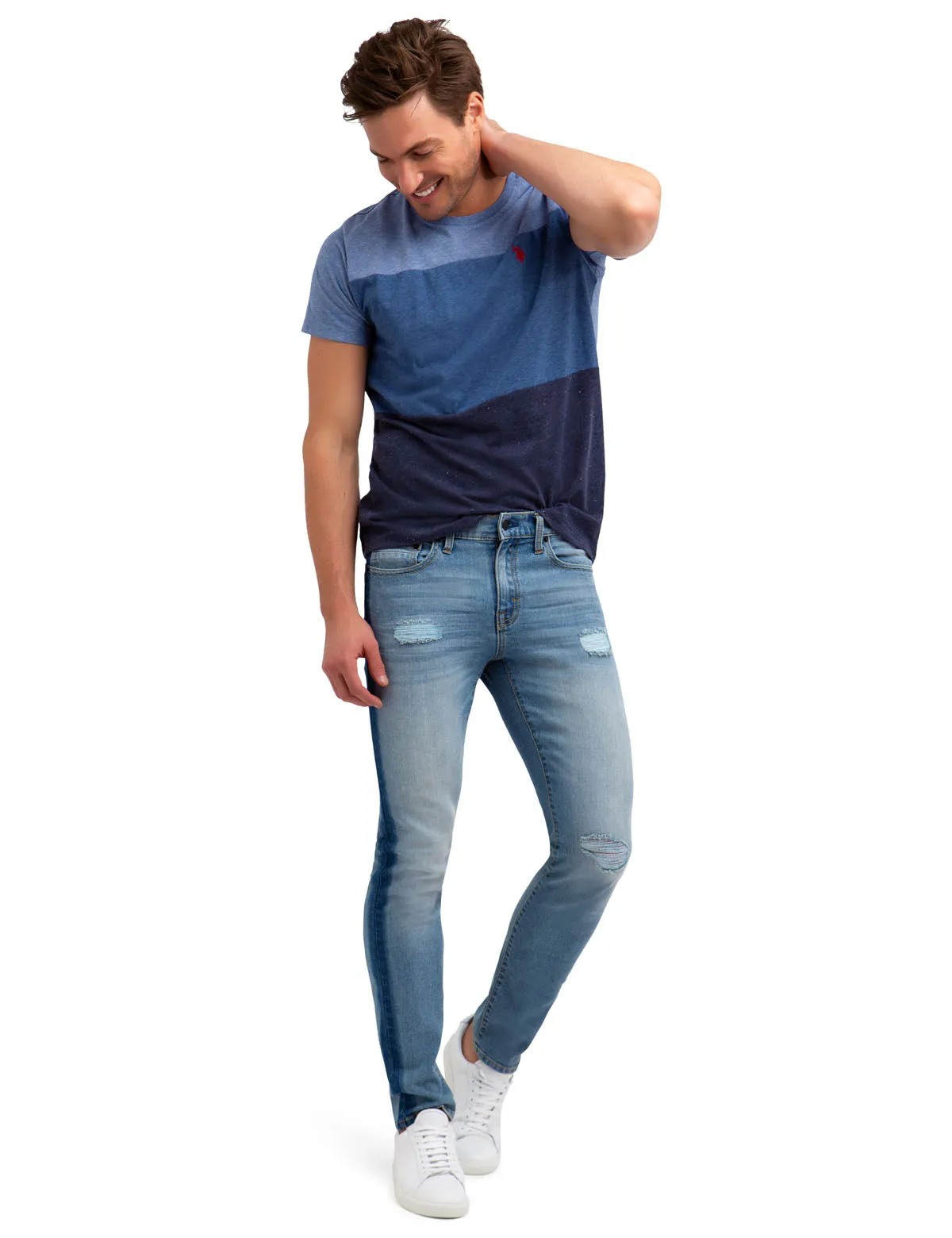BLACK MALLET SKINNY FIT TUXEDO STRIPE JEANS