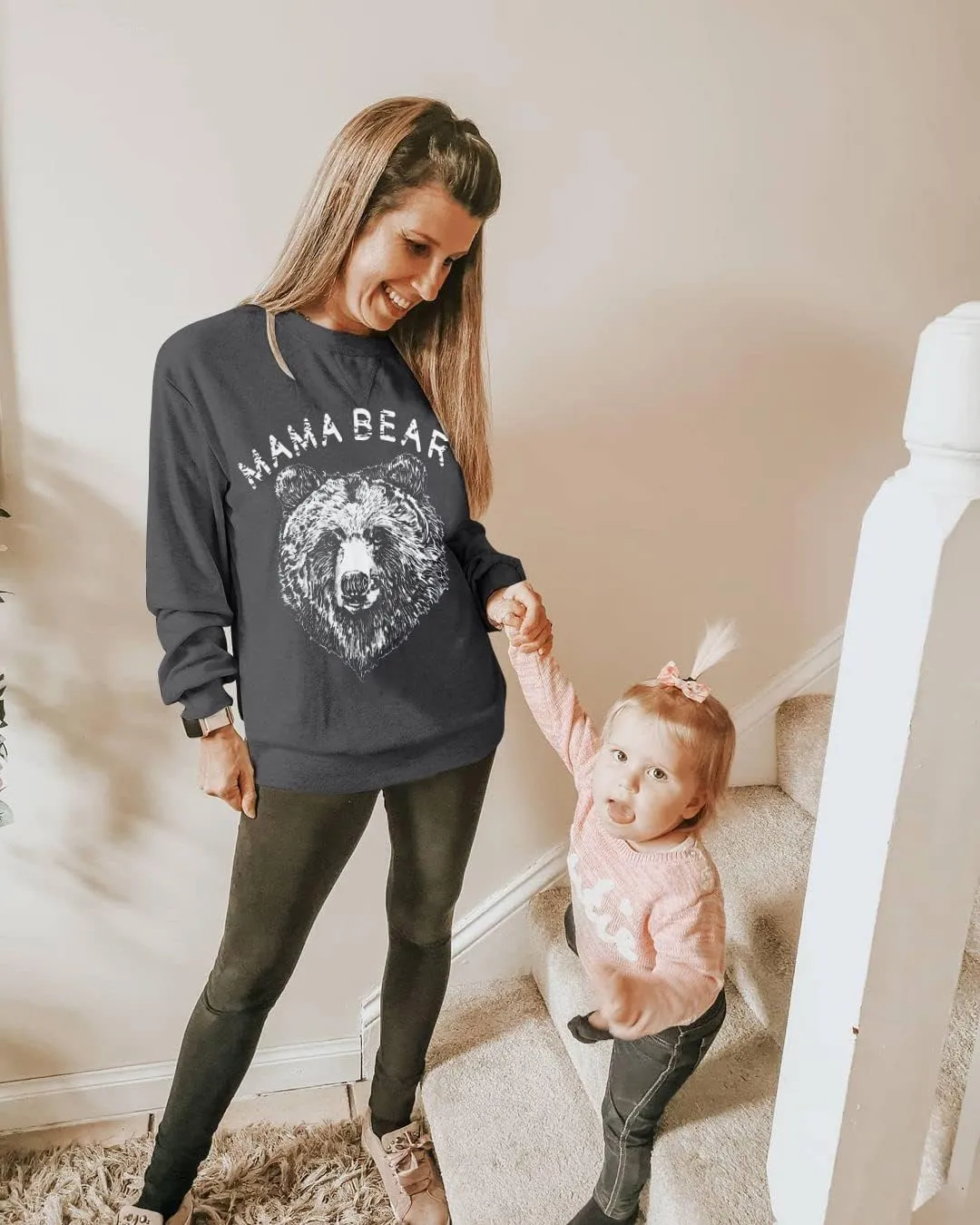 Blooming Jelly Womens Mama Sweatshirt Crewneck Loose Fit Soft Cute Long Sleeve Tops Ladies Graphic Casual Fall Mom Shirts