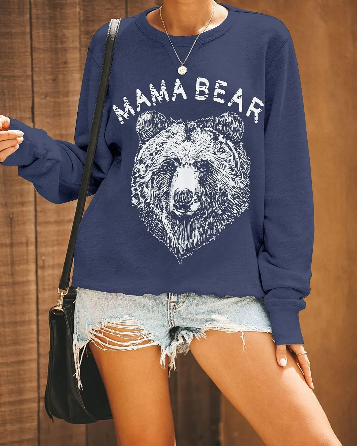 Blooming Jelly Womens Mama Sweatshirt Crewneck Loose Fit Soft Cute Long Sleeve Tops Ladies Graphic Casual Fall Mom Shirts