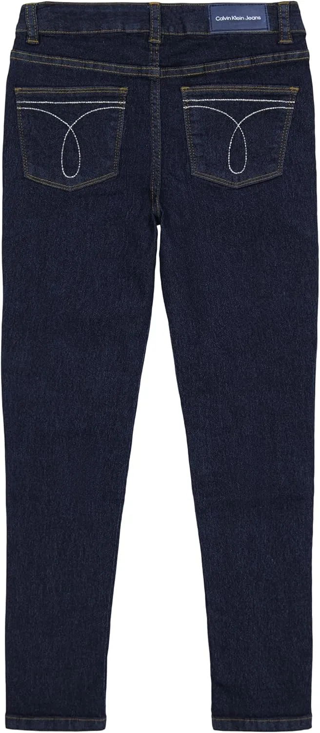Calvin Klein Girls' Skinny Fit Stretch Denim 5-Pocket Jeans
