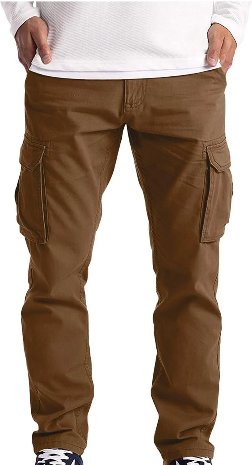 Cargo Pants Men 2023 Casual Stylish Premium Twill Multi Pockets Loose Trouser Big and Tall Solid Sport Sweatpants