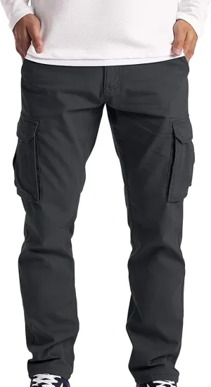 Cargo Pants Men 2023 Casual Stylish Premium Twill Multi Pockets Loose Trouser Big and Tall Solid Sport Sweatpants