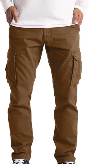 Cargo Pants Men 2023 Casual Stylish Premium Twill Multi Pockets Loose Trouser Big and Tall Solid Sport Sweatpants