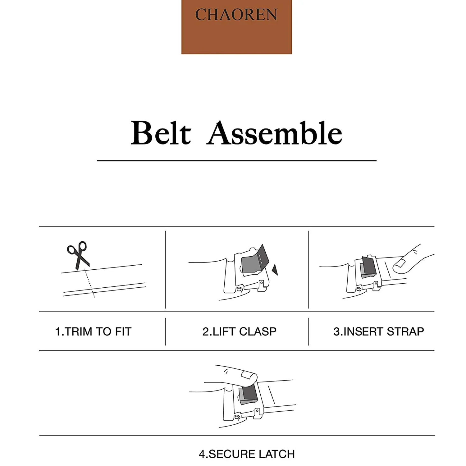 Chaoren Leather Ratchet Dress  Belt | with Automatic Slide | Basic Buckle Silver W Dress Belt Black