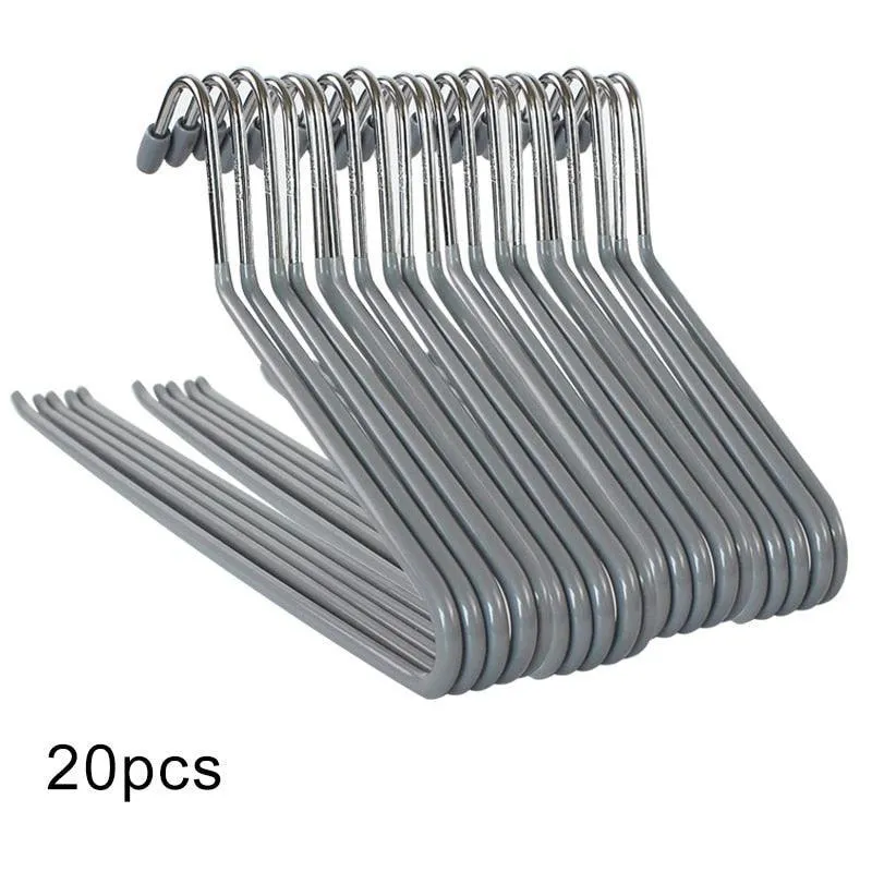 Chic 20-Piece Metal Pant Hanger Set in Elegant Gray and Classic Black