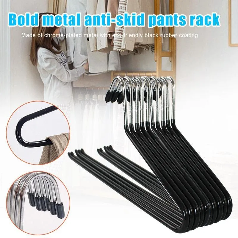 Chic 20-Piece Metal Pant Hanger Set in Elegant Gray and Classic Black