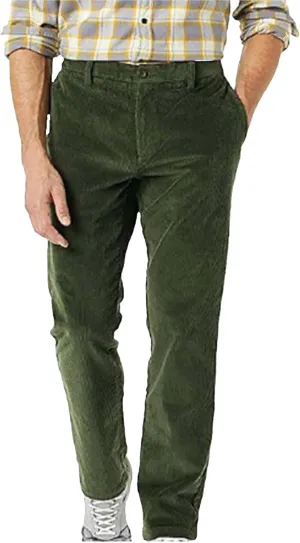 Corduroy Business Pants for Men Slim Fit Stretchy Button Down Straight-Leg Stylish Pant Casual Workout Dress Trousers