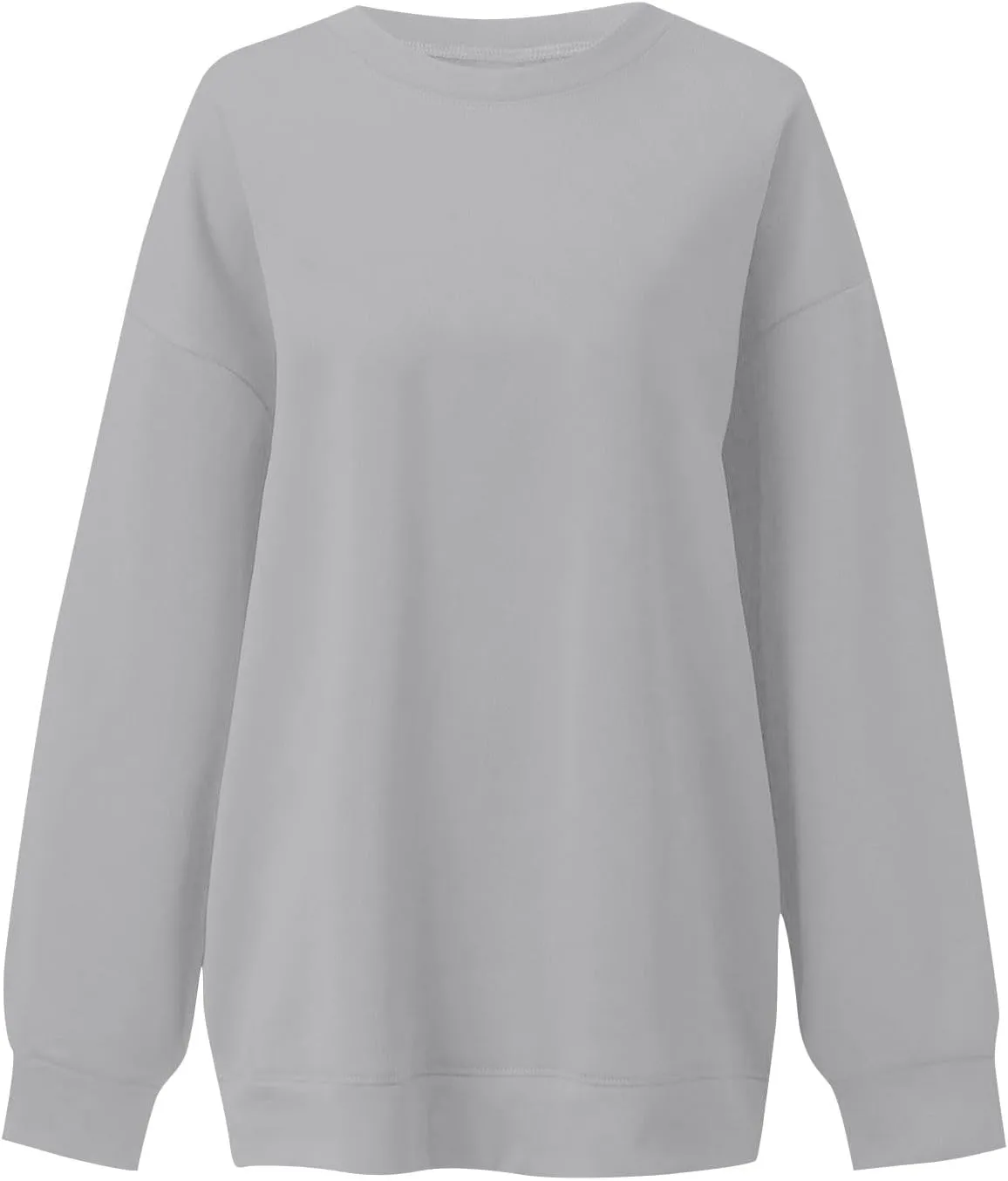 Crew Neck Sweatshirts Women Long Sleeve Fleece Oversized Sweatshirt Soft Lightweight Pullover Tops Trendy Winter Coat