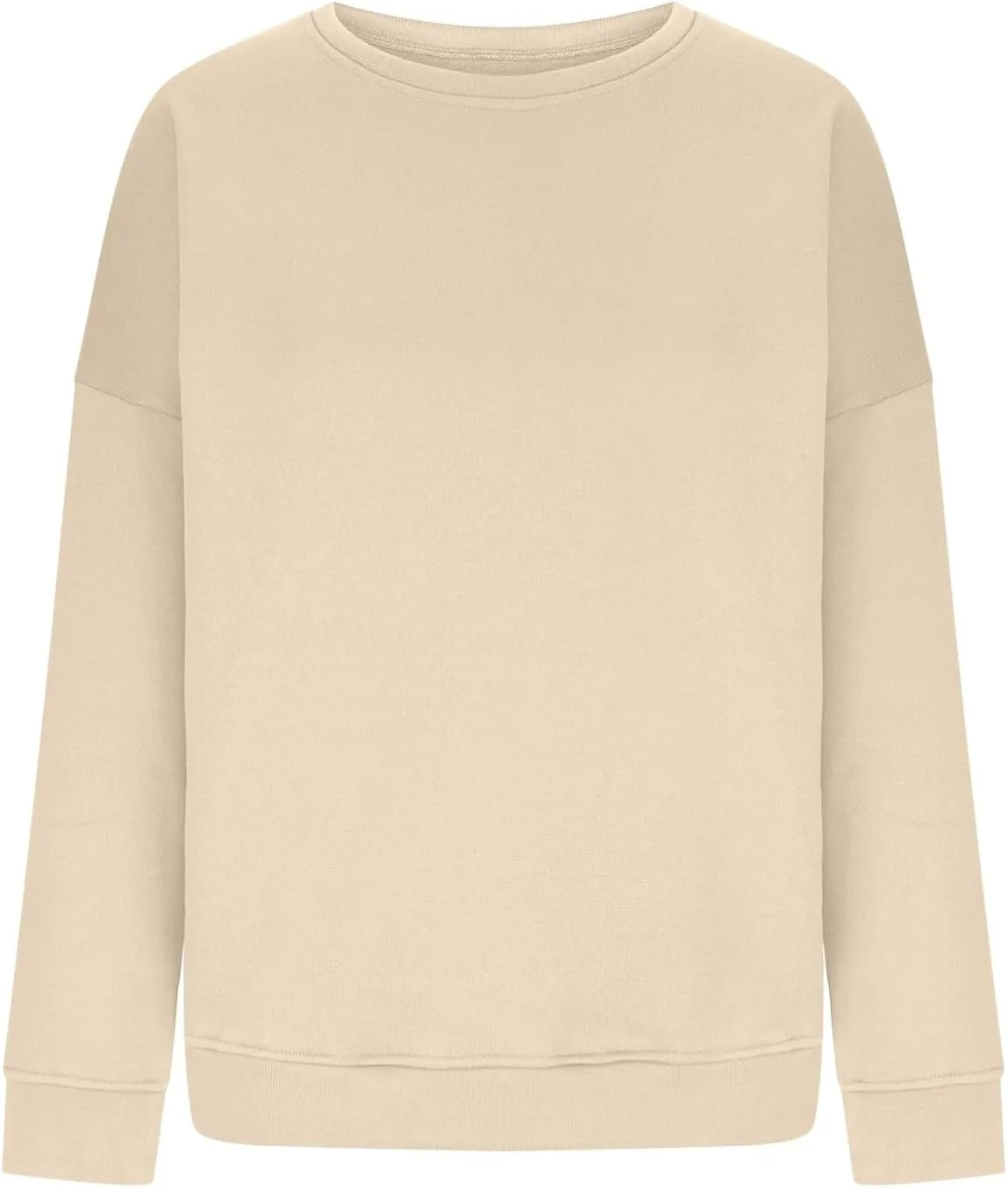 Crewneck Sweatshirts Women Soft Plain Oversized Sweatshirt Comfy Drop Shoulder Cute Hoodie Fleece Pullover Sweater