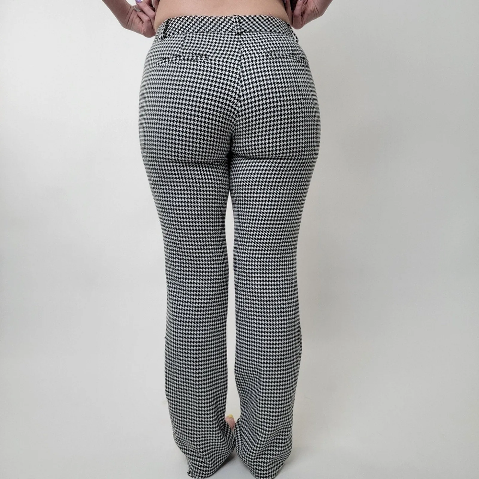 Express Editor High Waisted Houndstooth Pattern Pants 2