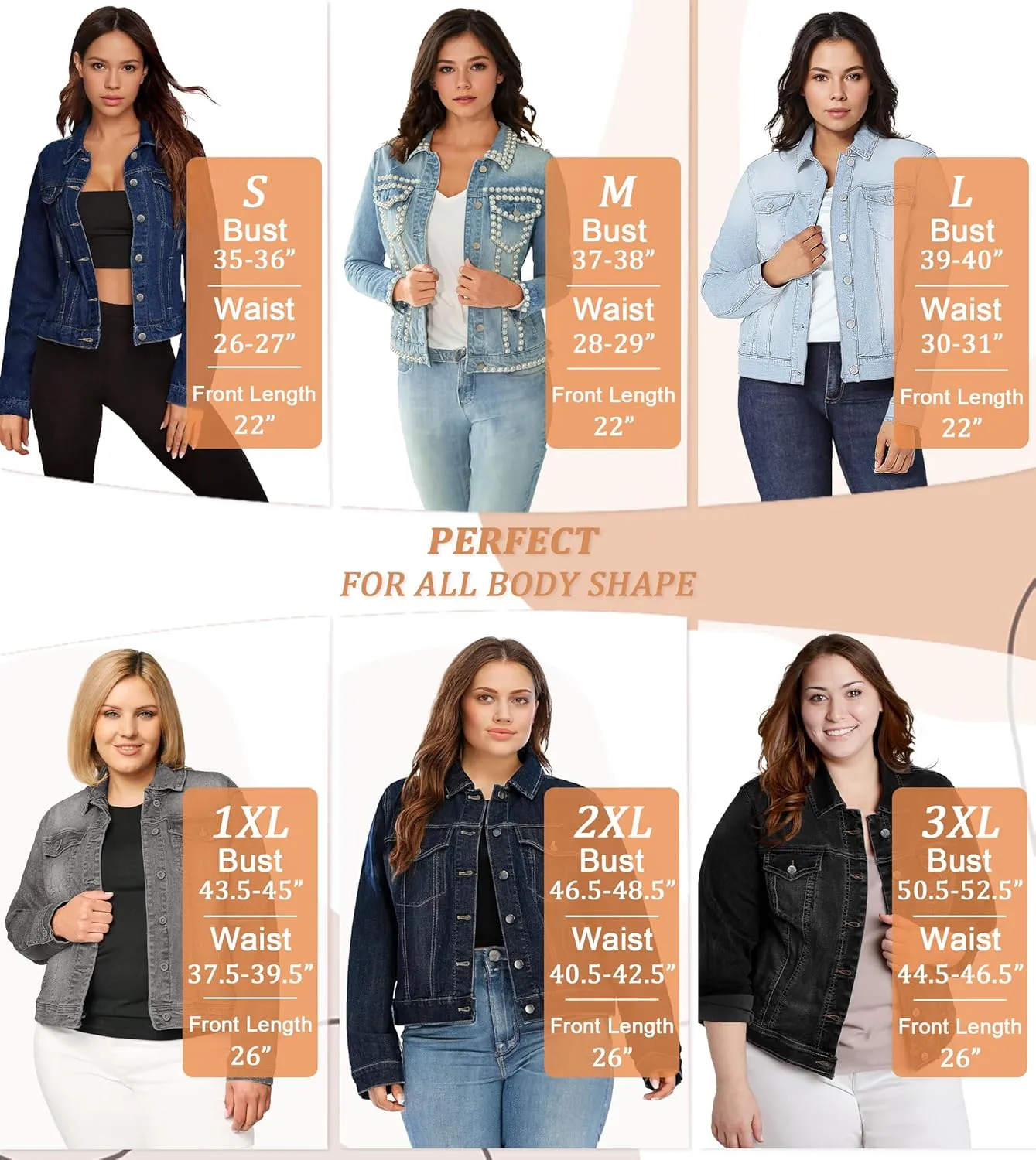 Hybrid & Company Women's Denim Jacket Embroidered Pearls Beading Jeans Jacket Coat With Pockets