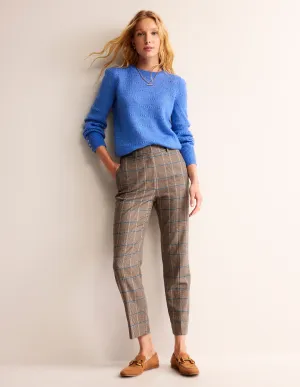 Kew Wool Trousers-Camel and Pink Prince of Wales