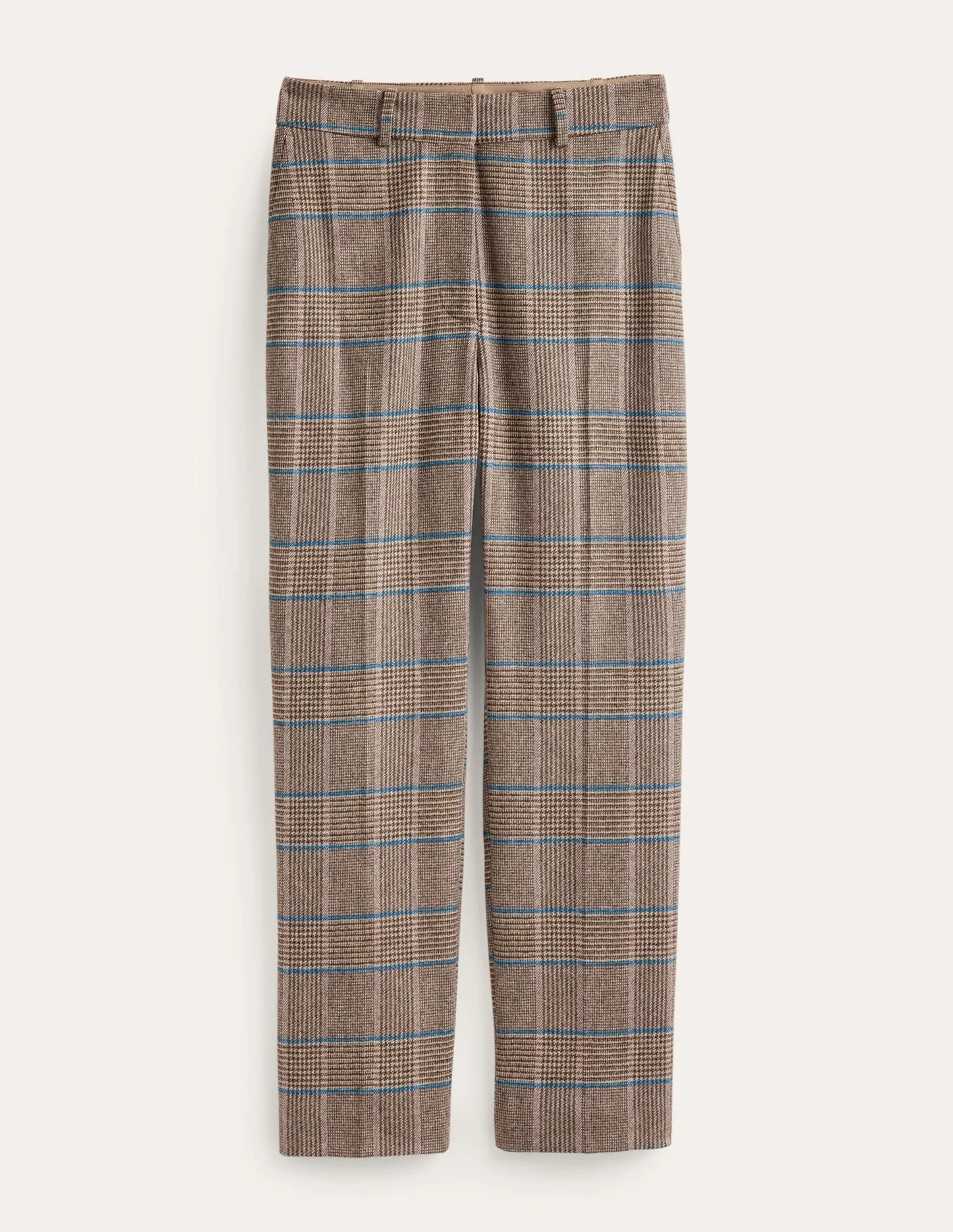 Kew Wool Trousers-Camel and Pink Prince of Wales