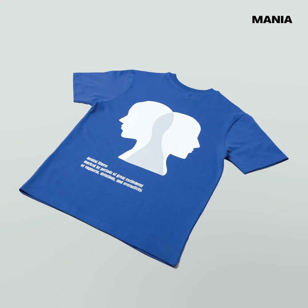Mania Unisex Blue "Duality" Oversize Tee