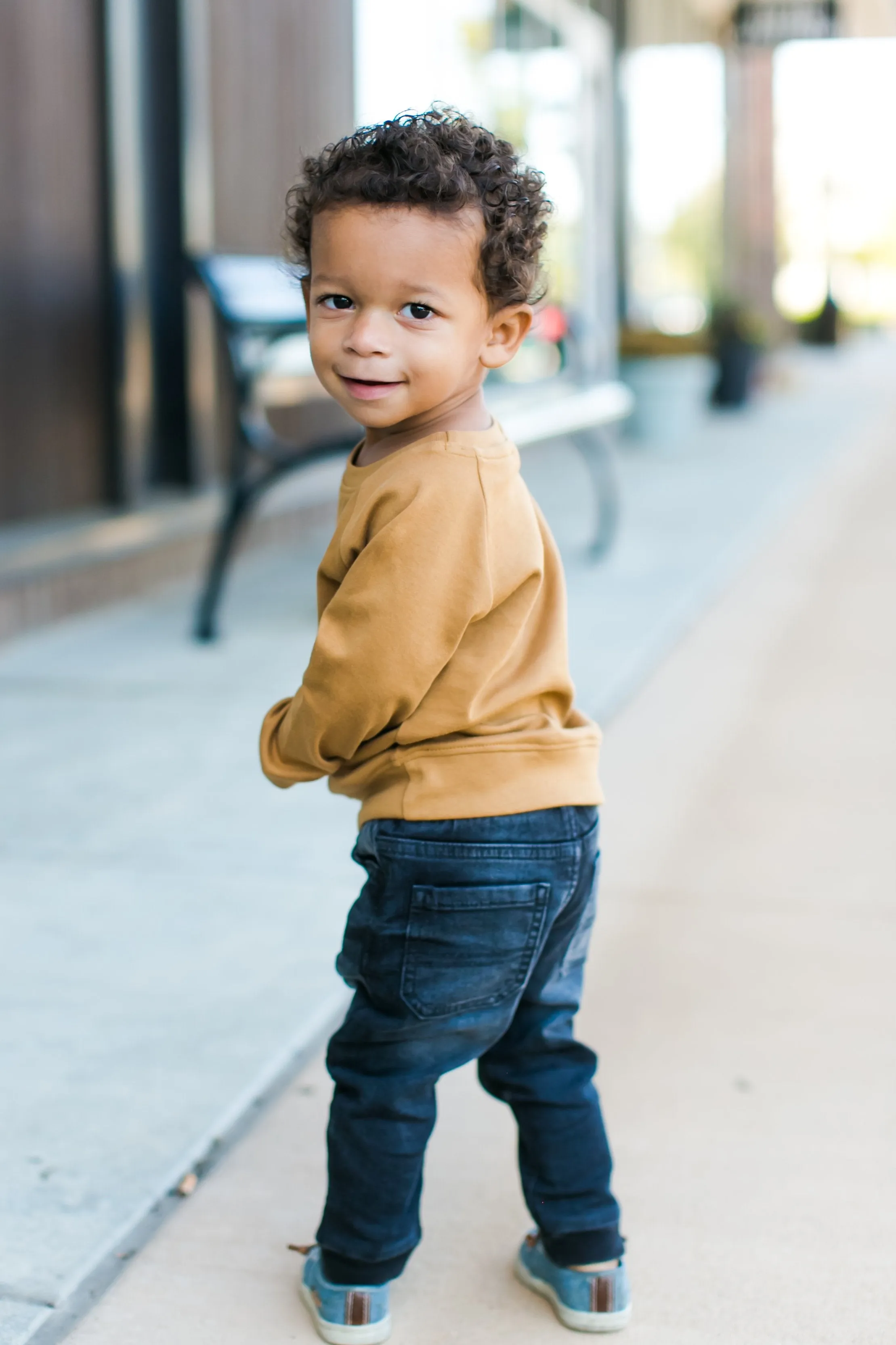 Mayoral - Baby Boys Soft Denim Joggers in Black