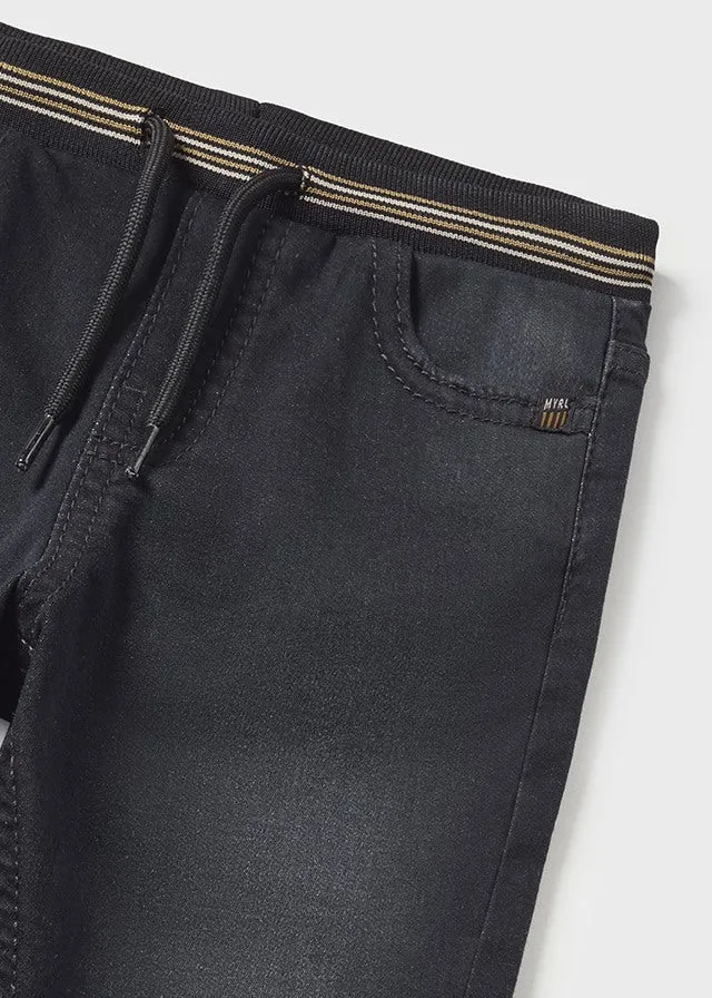 Mayoral - Baby Boys Soft Denim Joggers in Black