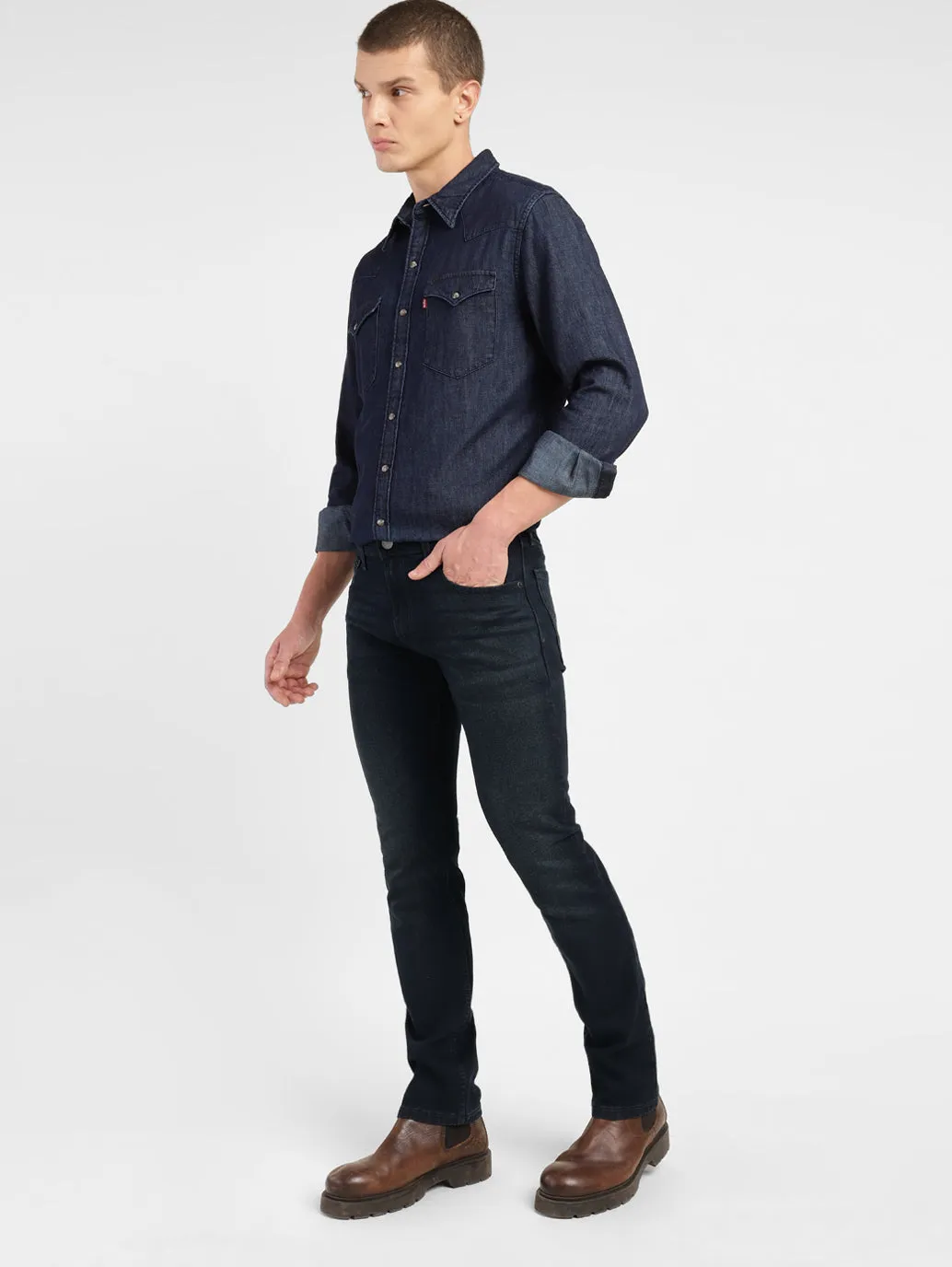 Men's 655'04 Blue Skinny Fit Mid Rise Jeans