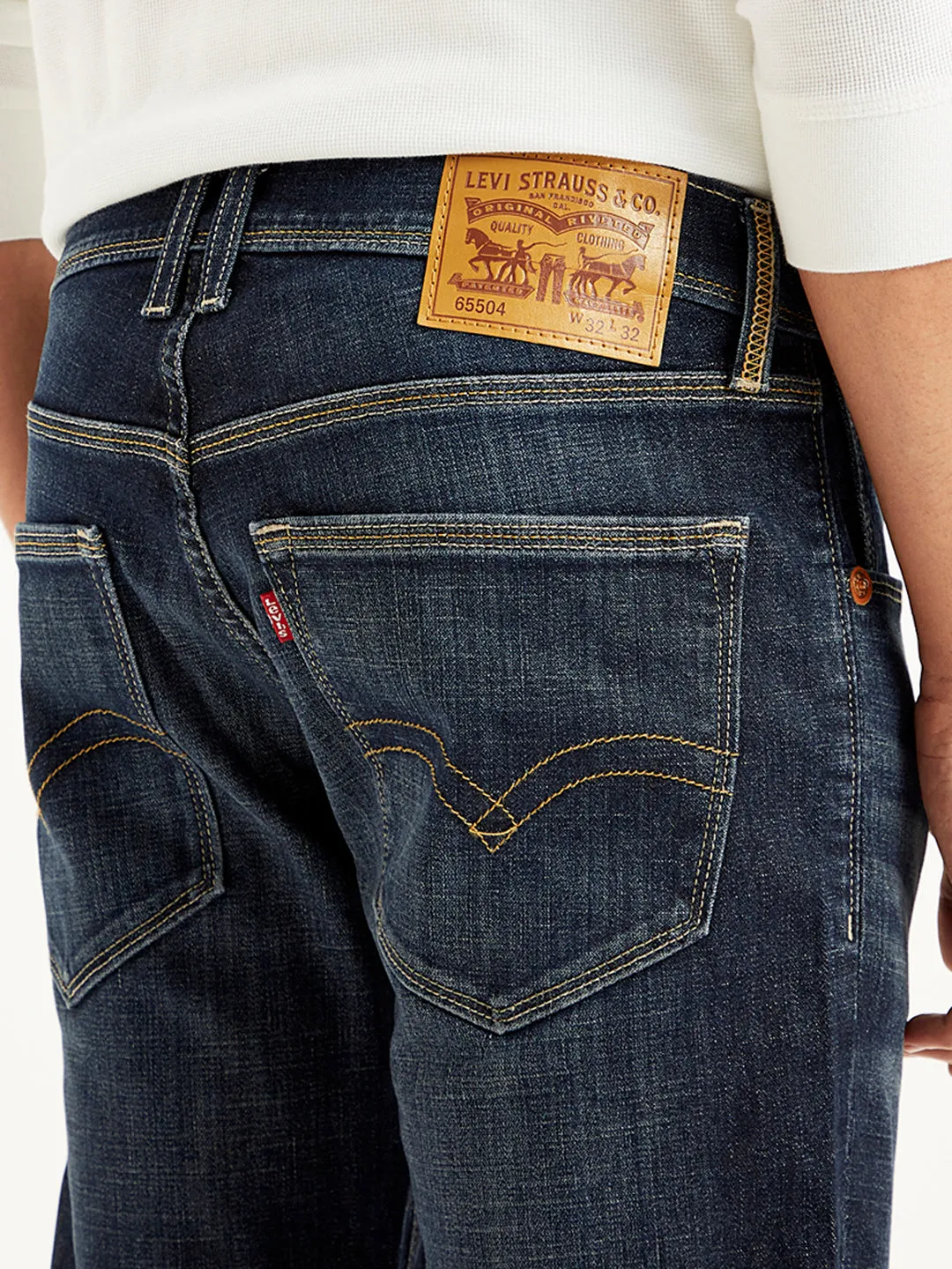 Men's 65504 Navy Blue Skinny Fit Mid Rise Jeans