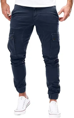 Men's Casual Cargo Pant Slim Fit Hiking Pants Stretch Stylish Baggy Pants Tactical Trousers with Multi Pockets