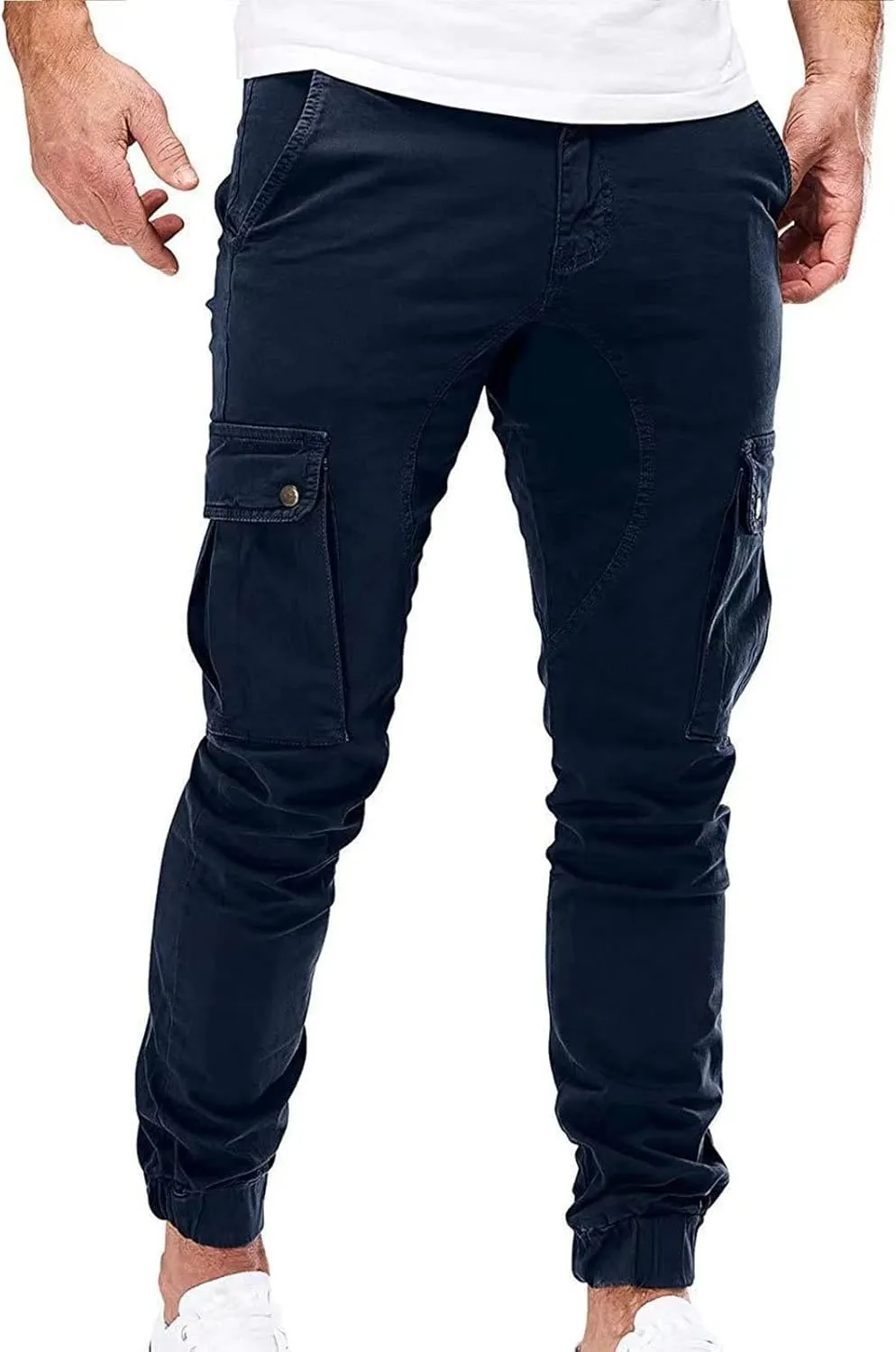 Men's Casual Cargo Pant Slim Fit Hiking Pants Stretch Stylish Baggy Pants Tactical Trousers with Multi Pockets