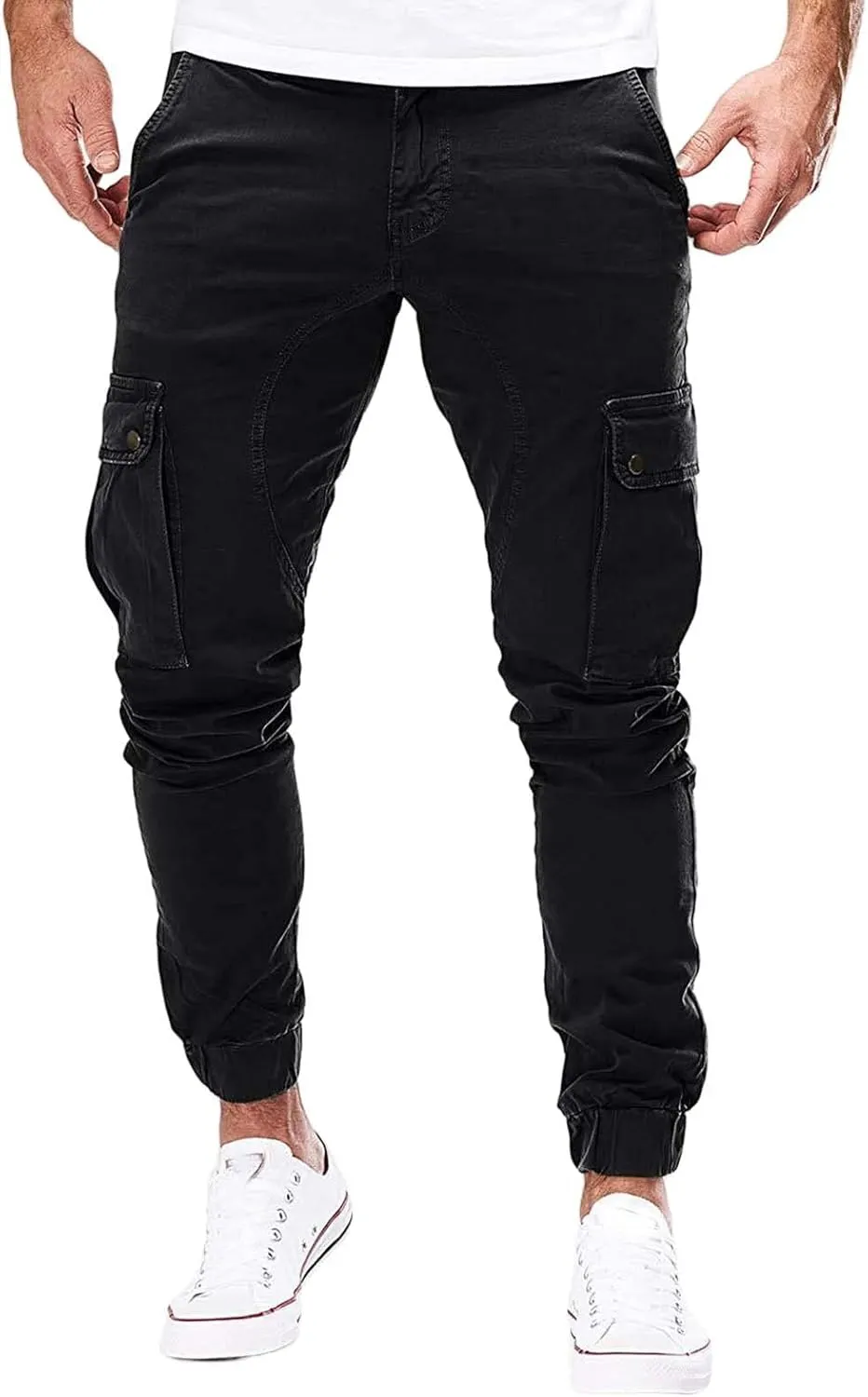 Men's Casual Cargo Pant Slim Fit Hiking Pants Stretch Stylish Baggy Pants Tactical Trousers with Multi Pockets