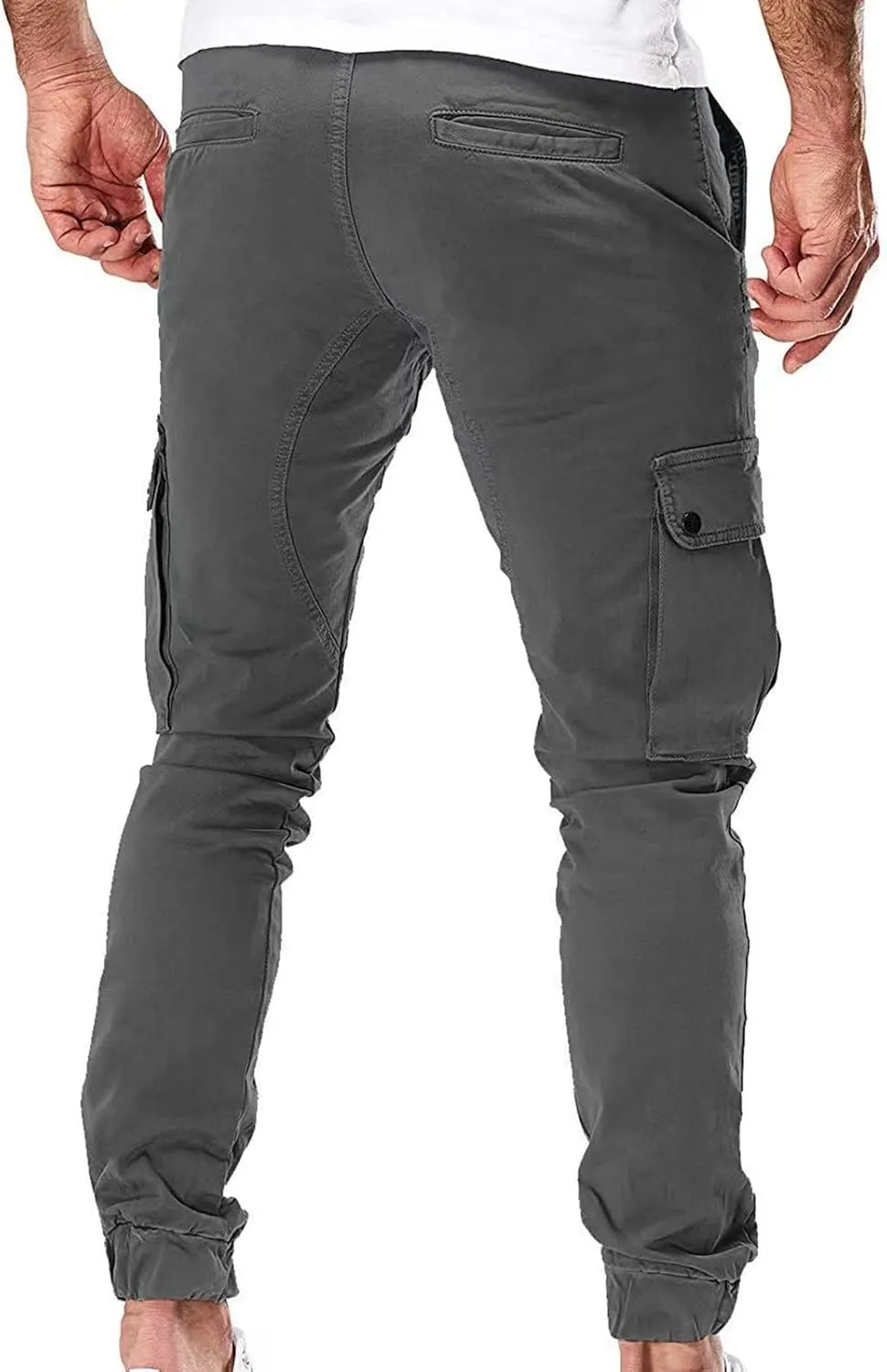 Men's Casual Cargo Pant Slim Fit Hiking Pants Stretch Stylish Baggy Pants Tactical Trousers with Multi Pockets
