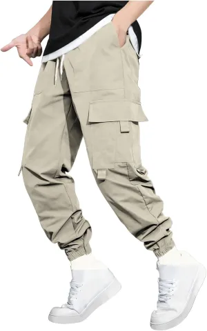 Men's Drawstring Multi-Pocket Cargo Pants - 2025 Tapered Leg Casual Stylish Lightweight Trousers.