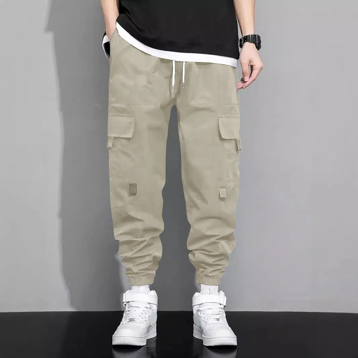 Men's Drawstring Multi-Pocket Cargo Pants - 2025 Tapered Leg Casual Stylish Lightweight Trousers.