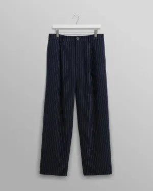 Modestique london| Navy Pinstripe Wool Trousers Modestique london| Navy Pinstripe Wool Trousers