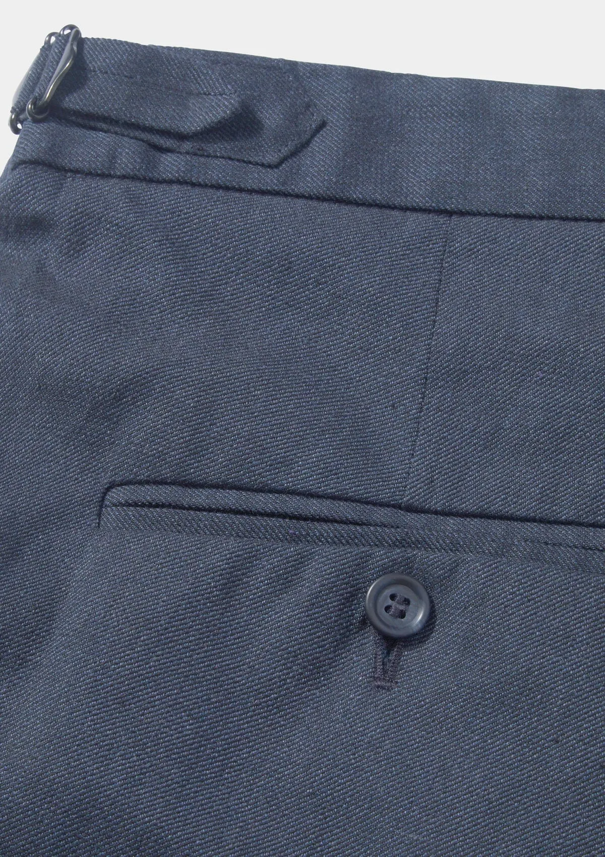 Navy Cotton Linen Formal Trousers