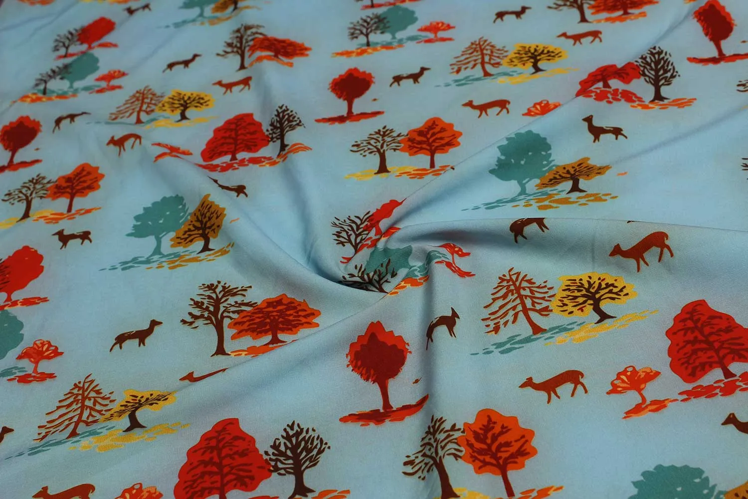 Objects Printed Crepe Fabric