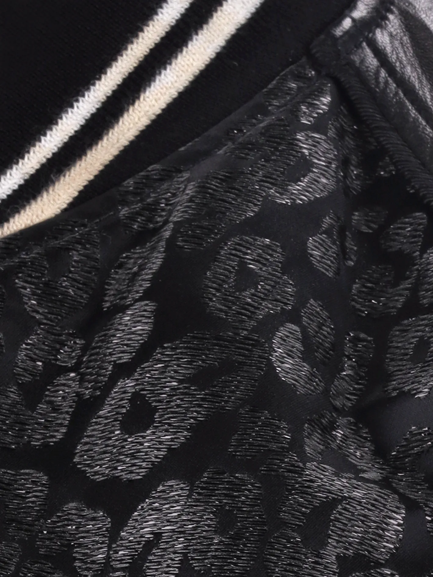 panelled leopard jacquard bomber jacket