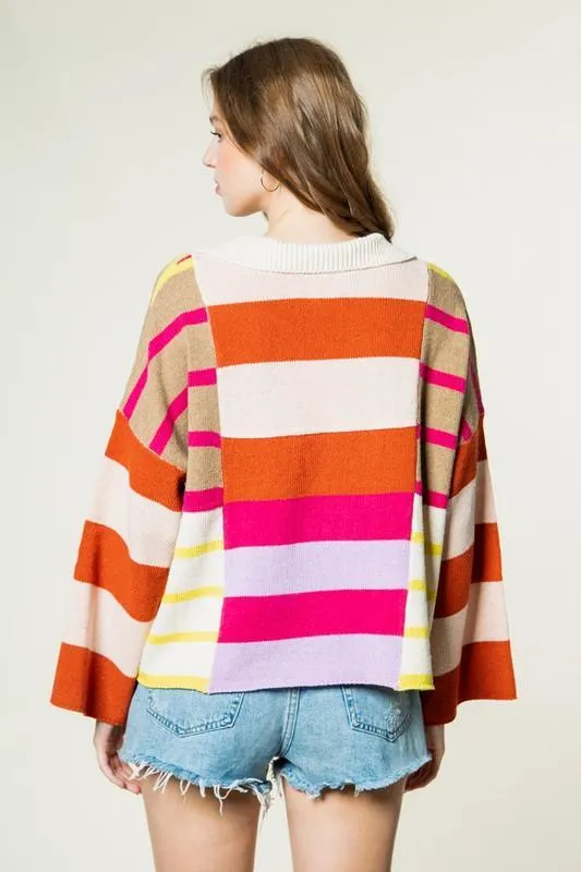 Pink Collared Sweater