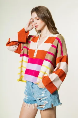 Pink Collared Sweater