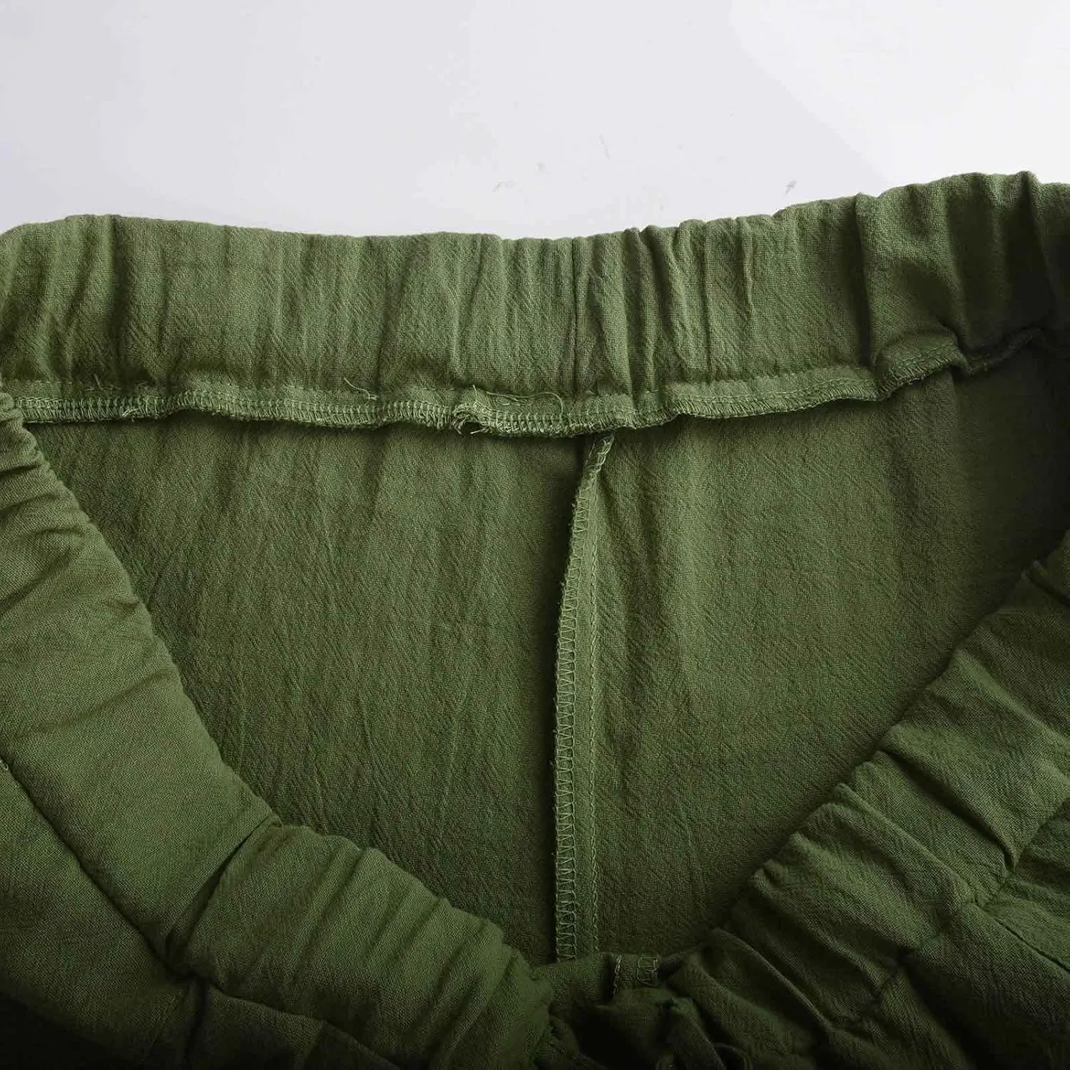 Plus Size Linen Pants Casual Stylish Cotton Linen Trousers Loose Drawstring Elastic Waist Print Solid Sweatpants
