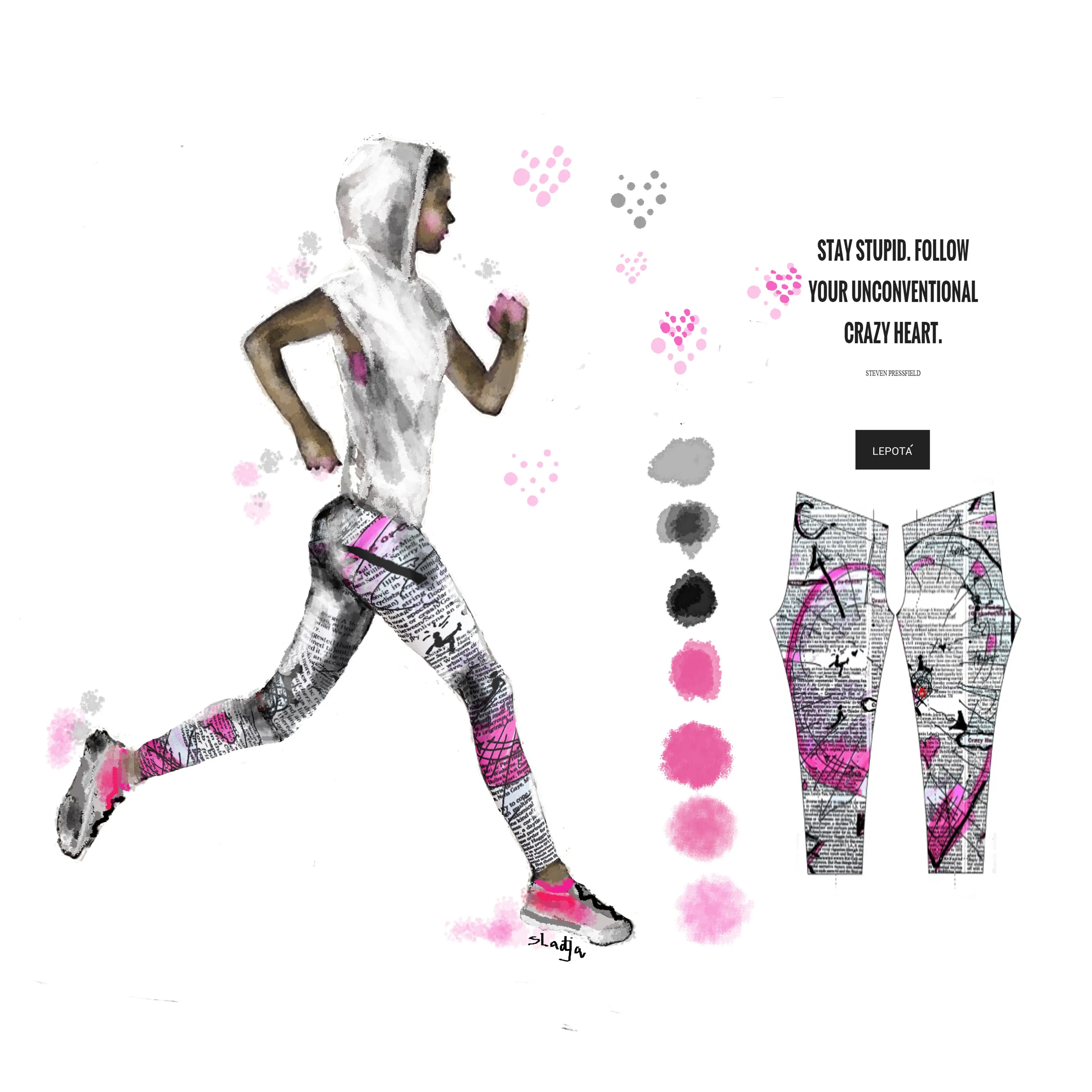 "Crazy heart" low waist Leggings