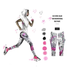 "Crazy heart" low waist Leggings
