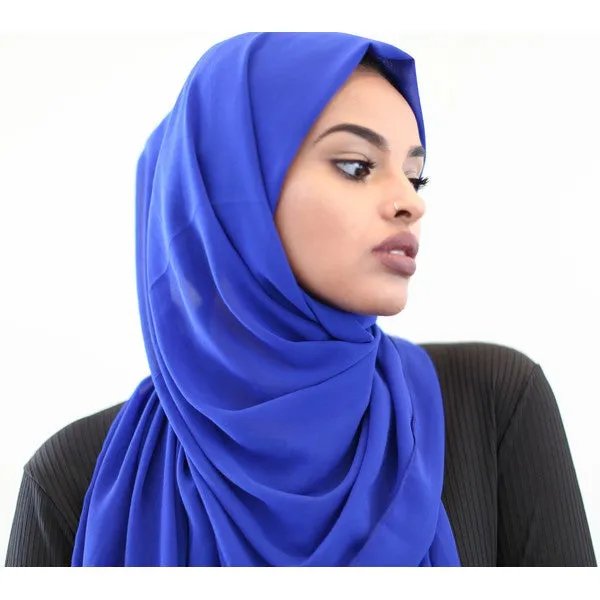 Royal Blue Chiffon Hijab