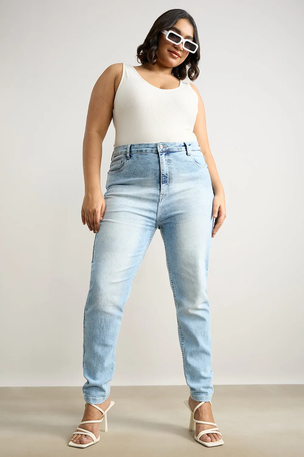 Skinny Fit Jeans-Ice Blue Wash