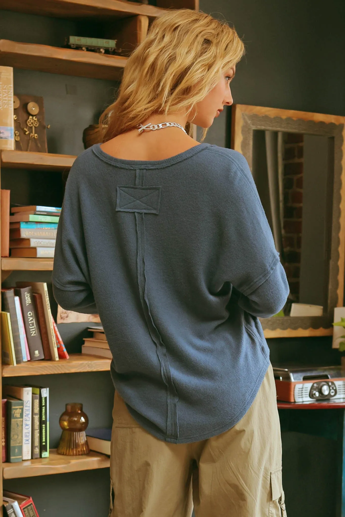 Sofia Split Neck Knit Top