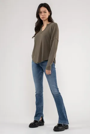 Sofia Split Neck Knit Top